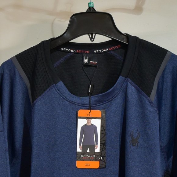 Spyder Men’s Active Long Sleeve Shirt XXL BLUE - Picture 3 of 10